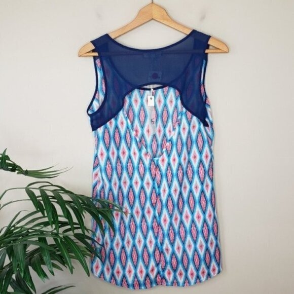 NWT Ya Los Angeles | Open Back Print Tank Blouse Size Medium - Picture 5 of 5